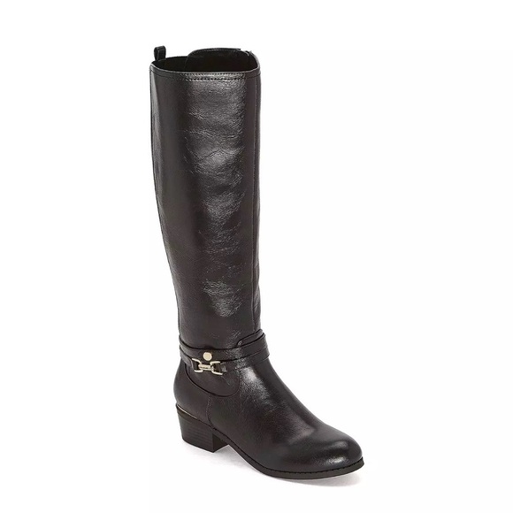 Liz Claiborne Womens Townsend Riding Stacked Heel Boots - Picture 1 of 8